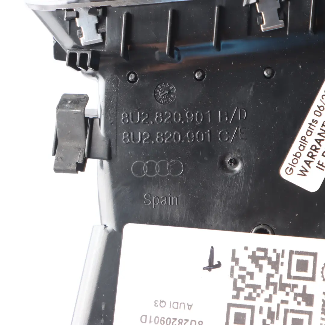 Frischluftzufuhr Links Armaturenbrett Kühlergrill Blende Schwarz für Audi Q3 8U mit Teilenummer 8U2820901D Audi Q3 8U Frischluftzufuhr Links Armaturenbrett Kühlergrill Blende Schwarz - SKU 8U2820901D - Teilenummer 8U2820901D