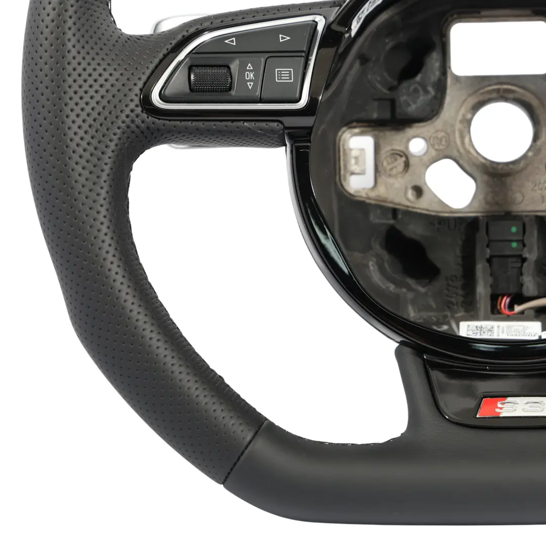 NUOVO Volante In Pelle Nera Fondo Piatto Cambio al Volante per Audi S3 8V con numero di parte 8V0419091J Audi S3 8V NUOVO Volante In Pelle Nera Fondo Piatto Cambio al Volante - SKU 8V0419091J-2 - Numero di parte 8V0419091J
