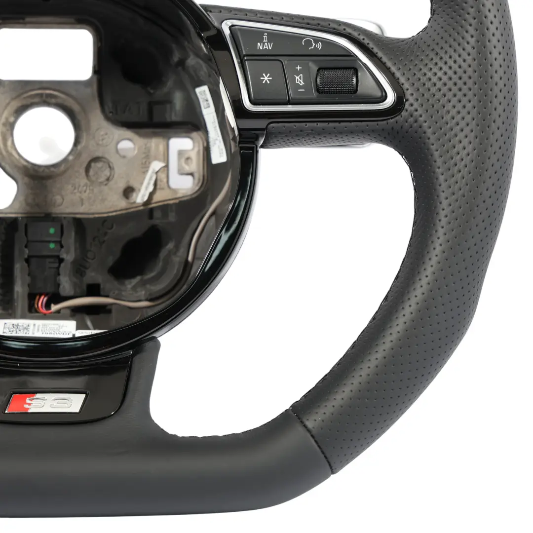 NEU Schwarzes Leder Lenkrad Flachem Boden Schaltwippe für Audi S3 8V mit Teilenummer 8V0419091J Audi S3 8V NEU Schwarzes Leder Lenkrad Flachem Boden Schaltwippe - SKU 8V0419091J-2 - Teilenummer 8V0419091J