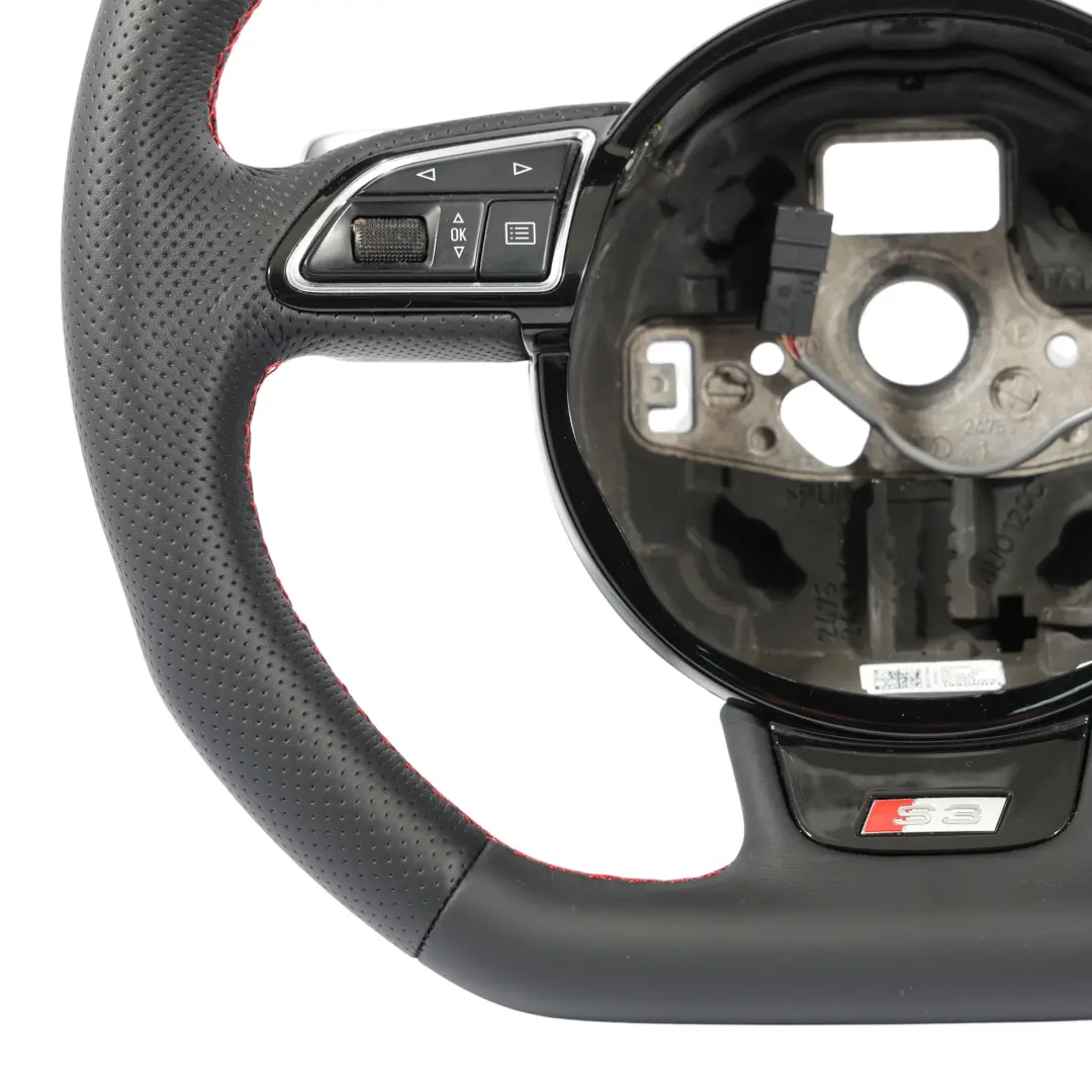 Audi S3 8V NEU Schwarzes Leder Lenkrad Mit Flachem Boden Schaltwippe - SKU 8V0419091J-3 - Teilenummer 8V0419091J