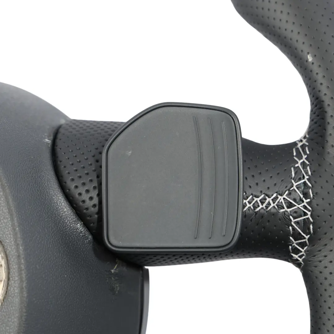 Audi A3 8V Steering Wheel NEW Black Leather Flat Bottom White Threads - SKU 8V0419091S-1 - Part number 8V0419091S