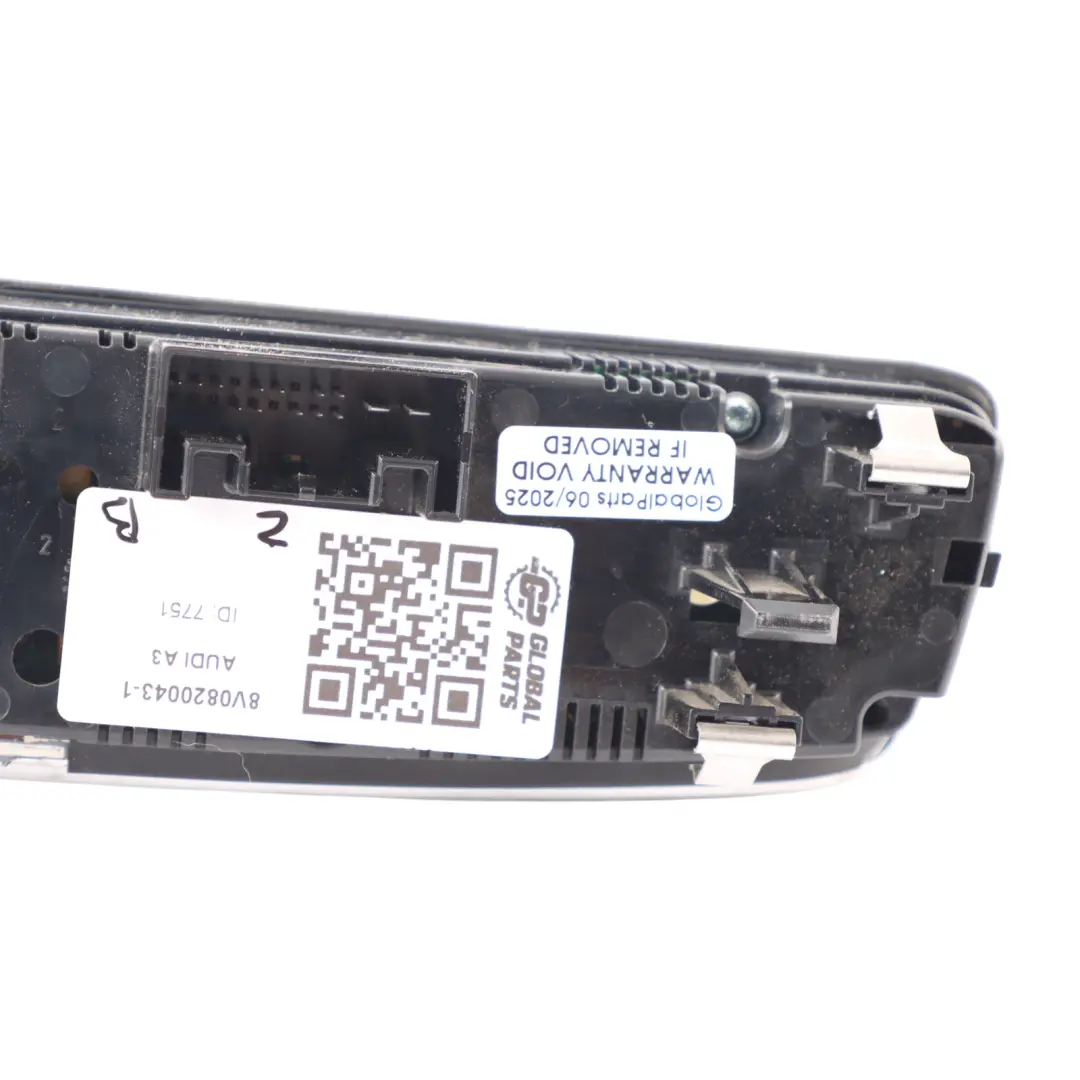 Conditioning Panel A/C Heater Blower Climate Control Q to Audi A3 8V Air with Part number 8V0820043 Audi A3 8V Air Conditioning Panel A/C Heater Blower Climate Control Q - SKU 8V0820043-1 - Part number 8V0820043