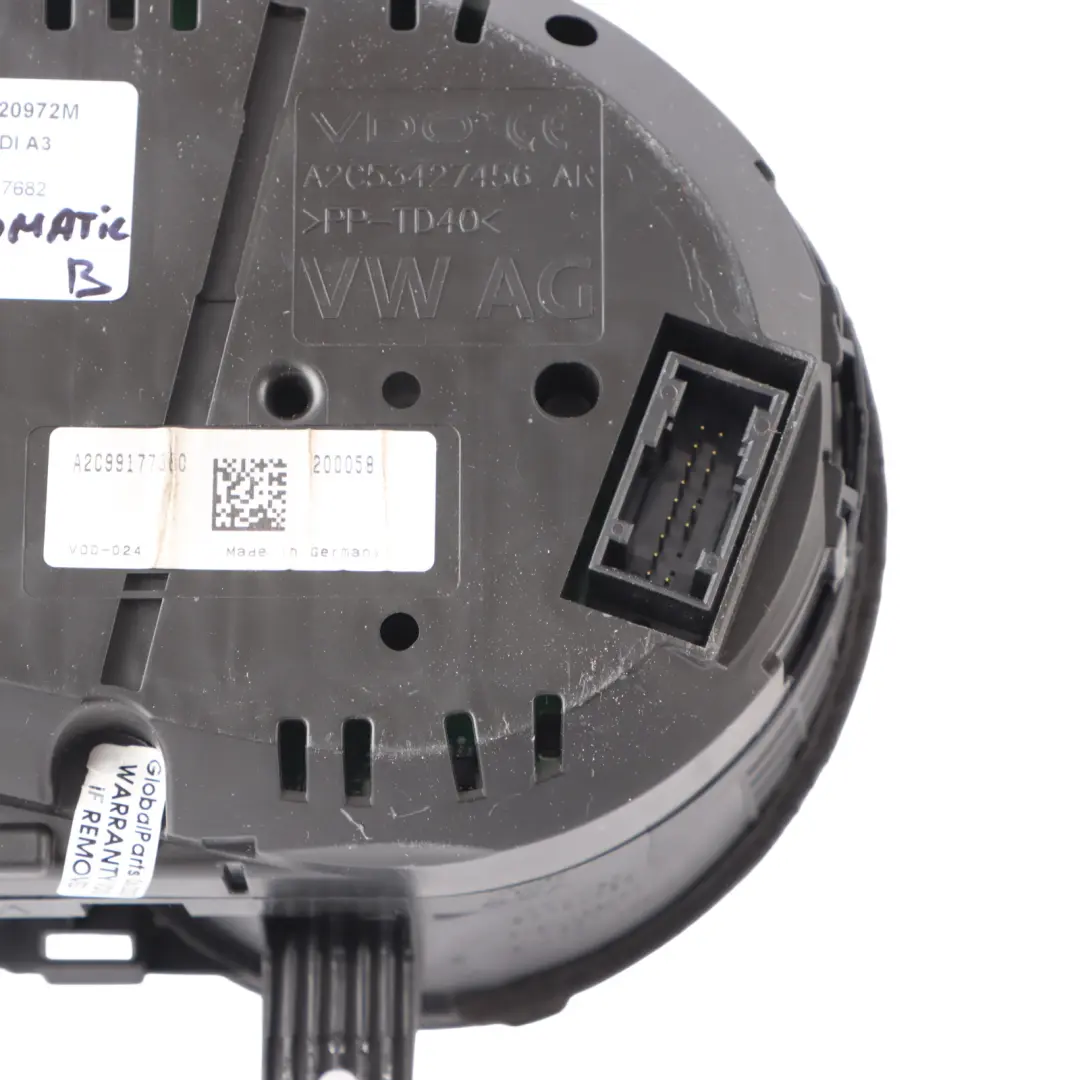 Audi A3 8V Petrol Instrument Cluster Speedometer Clocks Automatic - SKU RHD-8V0920972M - Part number 8V0920972M