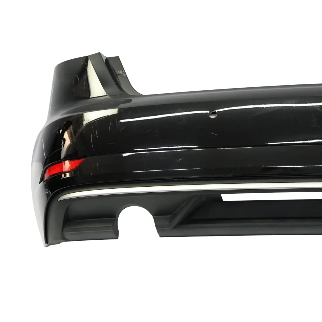 Bumper Trim Panel Covering Brilliant Black Metallic - Y9B to Audi A3 8V Rear with Part number 8V4807067L Audi A3 8V Rear Bumper Trim Panel Covering Brilliant Black Metallic - Y9B - SKU 8V4807067L-BBL - Part number 8V4807067L