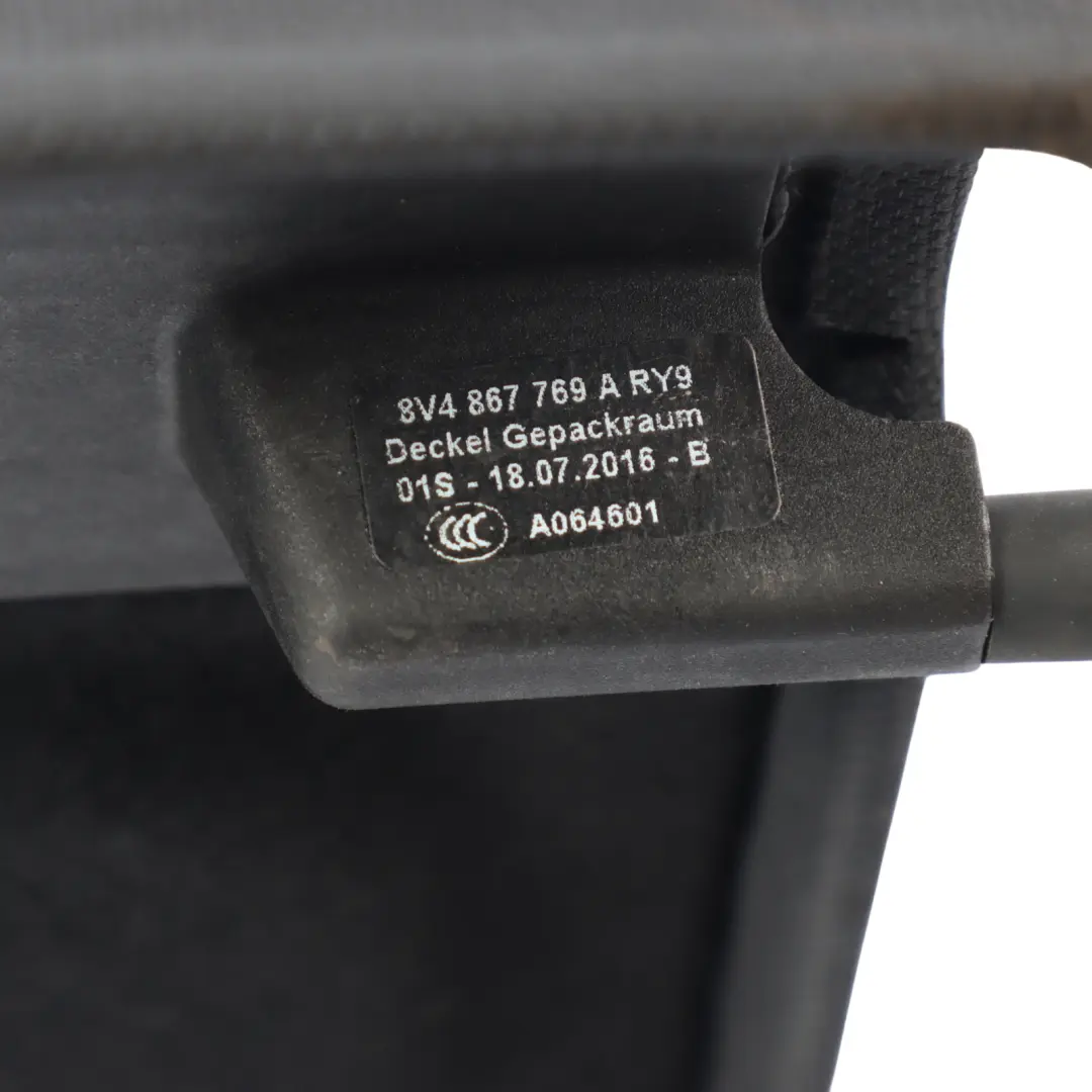 Sportback Rear Window Parcel Shelf Load Trim Panel Cover to Audi A3 8V with Part number 8V4867769A Audi A3 8V Sportback Rear Window Parcel Shelf Load Trim Panel Cover - SKU 8V4867769A - Part number 8V4867769A