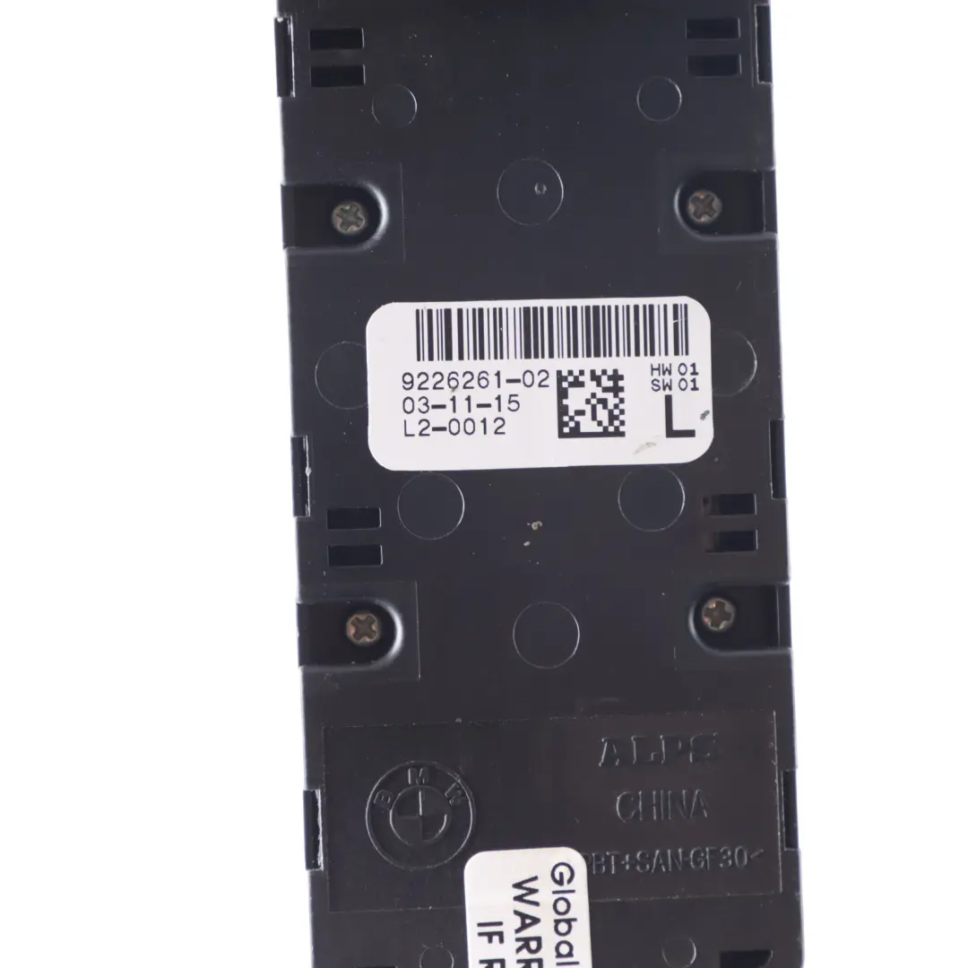 Driver's Side Door Window Lifter Switch to BMW F23 Cabrio Convertible with Part number 9226261 BMW F23 Cabrio Convertible Driver's Side Door Window Lifter Switch - SKU 9226261-1 - Part number 9226261