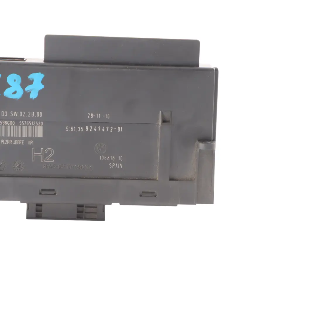 BMW E87 ECU Modulo Di Controllo Corpo Scatola Giunzione PL2RR H2 - SKU 9247472-3 - Numero di parte 9247472
