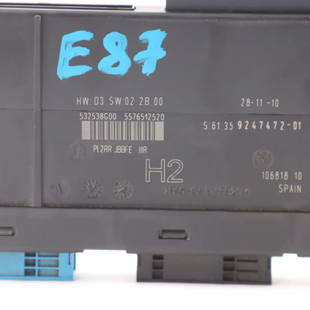 BMW E87 ECU Body Control Module Junction Box PL2RR H2 - SKU 9247472-3 - Part number 9247472