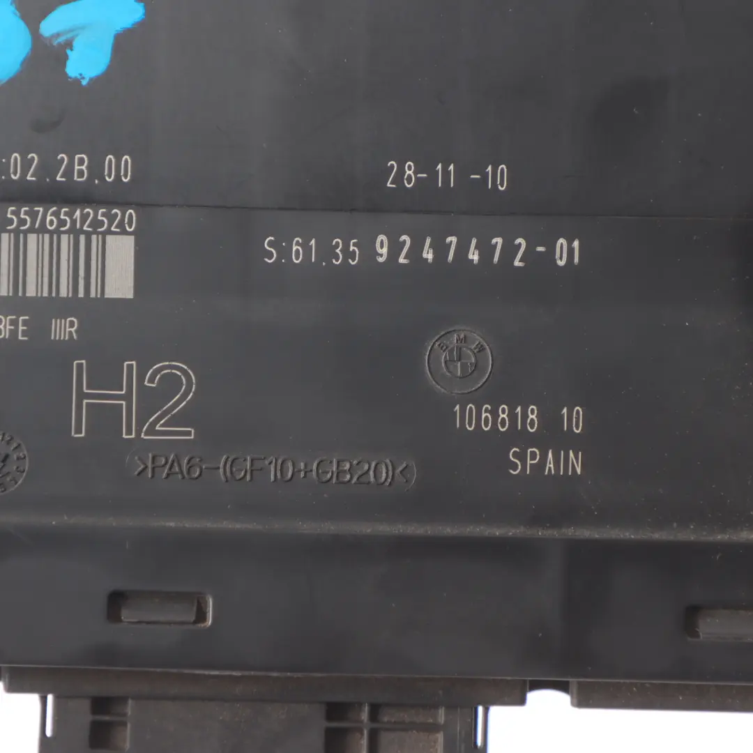 BMW E87 Boîtier Jonction Module Commande Carrosserie PL2RR H2 - SKU 9247472-3 - Numéro de pièce 9247472