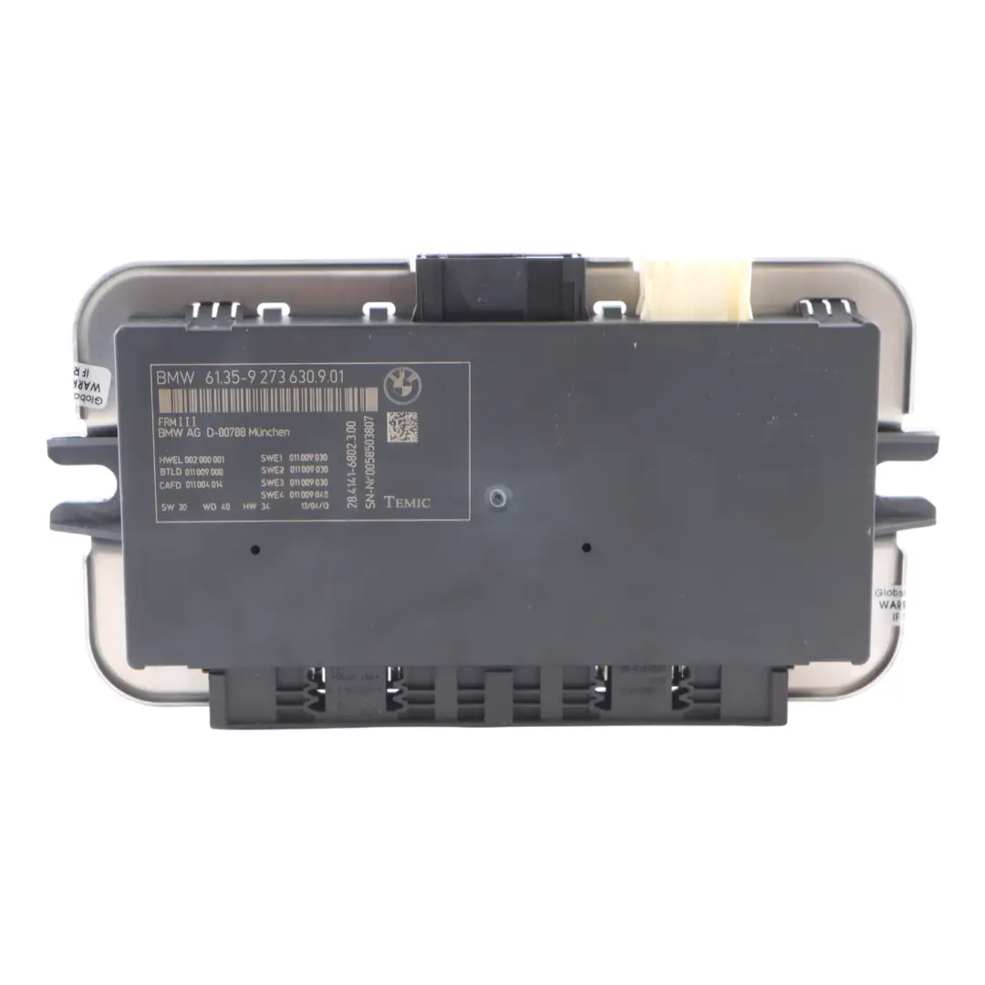 Footwell Light Module Control Unit Controller ECU FRM3 to BMW F06 with Part number 9273630 BMW F06 Footwell Light Module Control Unit Controller ECU FRM3 - SKU 9273630-1 - Part number 9273630