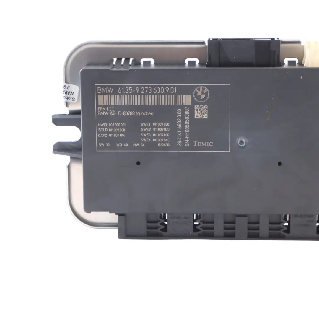 BMW F06 Footwell Light Module Control Unit Controller ECU FRM3 - SKU 9273630-1 - Part number 9273630