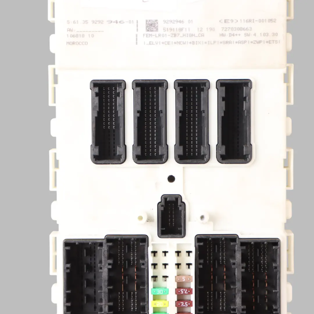 Front Electronic Module Control Unit FEM to BMW F30 F31 with Part number 9292946 BMW F30 F31 Front Electronic Module Control Unit FEM - SKU 9292946 - Part number 9292946
