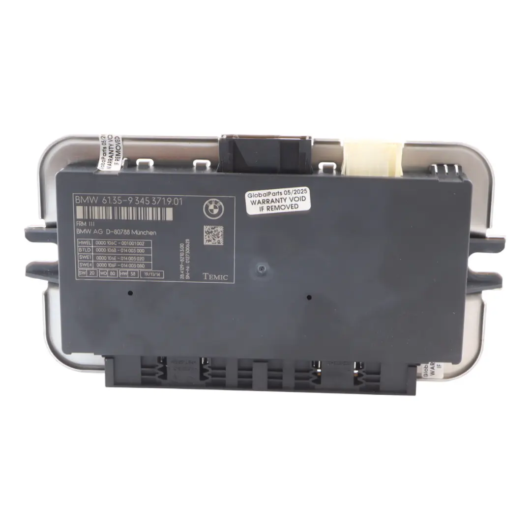 Light Control BMW F01 F02 F04 F07 LCI Footwell Module ECU Unit FRM3 to with Part number 9345371 Light Control BMW F01 F02 F04 F07 LCI Footwell Module ECU Unit FRM3 - SKU 9345371 - Part number 9345371