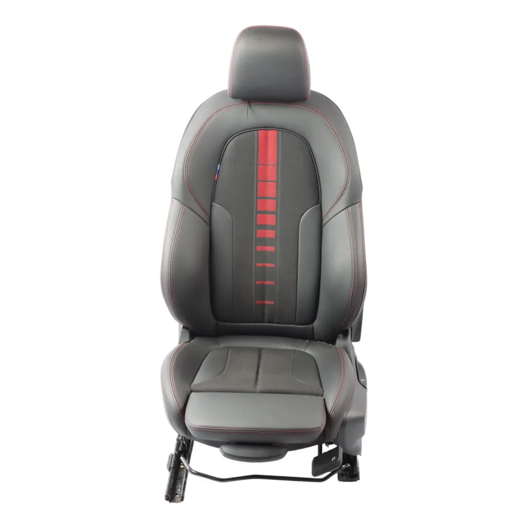 Front Sport Seat Heated Right O/S Leather Cloth Sensatec Black Acent Red to BMW F40 with Part number 9893791 BMW F40 Front Sport Seat Heated Right O/S Leather Cloth Sensatec Black Acent Red - SKU 9893791-1 - Part number 9893791