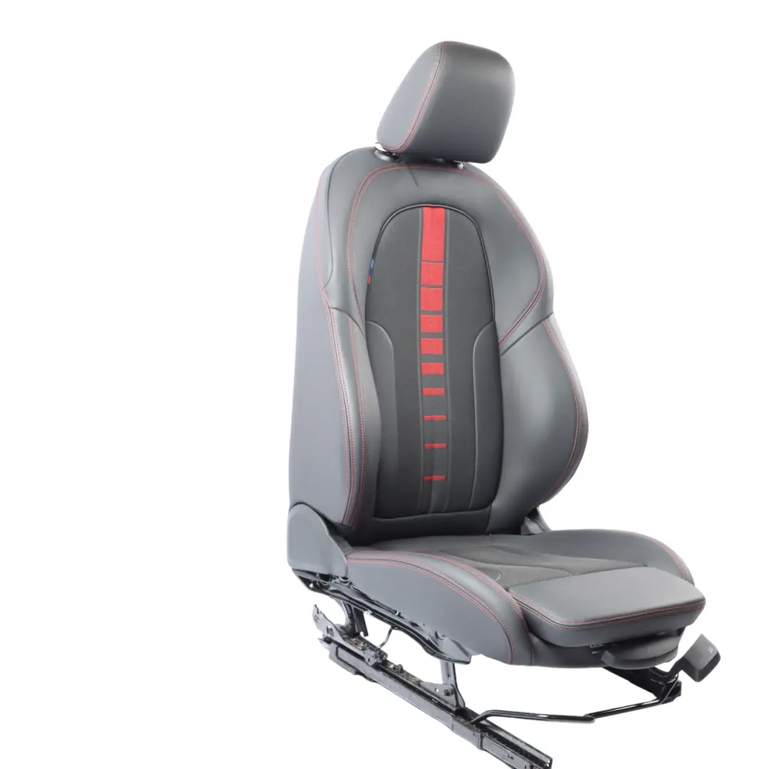 BMW F40 Front Sport Seat Heated Right O/S Leather Cloth Sensatec Black Acent Red - SKU 9893791-1 - Part number 9893791