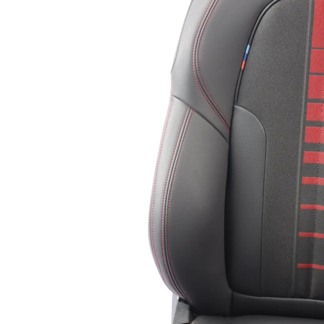 Front Sport Seat Heated Right O/S Leather Cloth Sensatec Black Acent Red to BMW F40 with Part number 9893791 BMW F40 Front Sport Seat Heated Right O/S Leather Cloth Sensatec Black Acent Red - SKU 9893791-1 - Part number 9893791