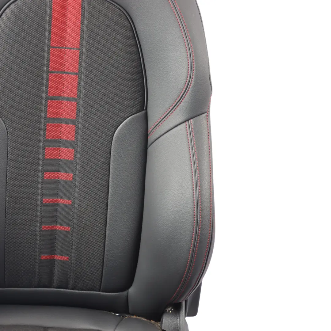 Front Sport Seat Heated Left N/S Leather Cloth Sensatec Black Acent Red to BMW F40 with Part number 9893791 BMW F40 Front Sport Seat Heated Left N/S Leather Cloth Sensatec Black Acent Red - SKU 9893791-1 - Part number 9893791