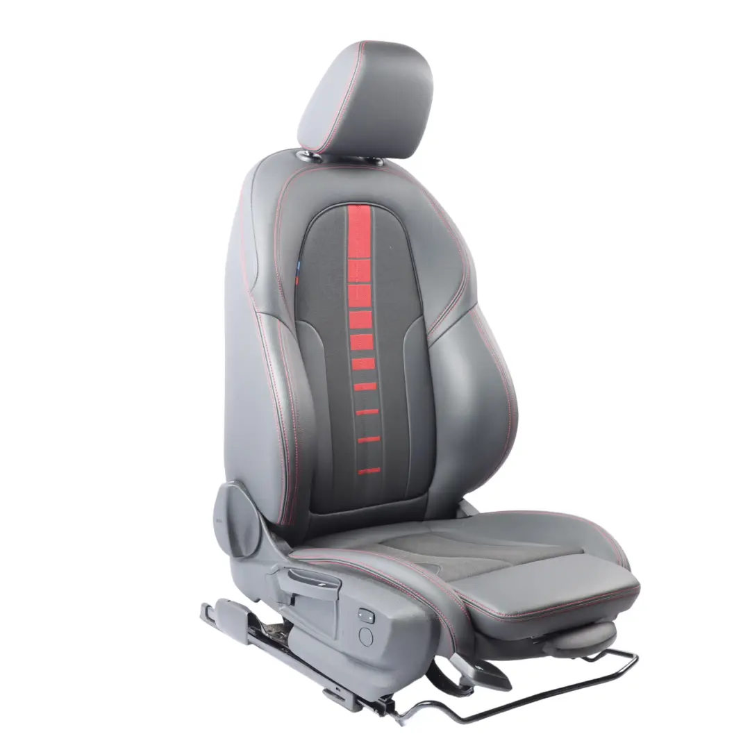 Front Sport Seat Heated Right O/S Leather Cloth Sensatec Black Acent Red to BMW F40 with Part number 9893792 BMW F40 Front Sport Seat Heated Right O/S Leather Cloth Sensatec Black Acent Red - SKU 9893792-1 - Part number 9893792