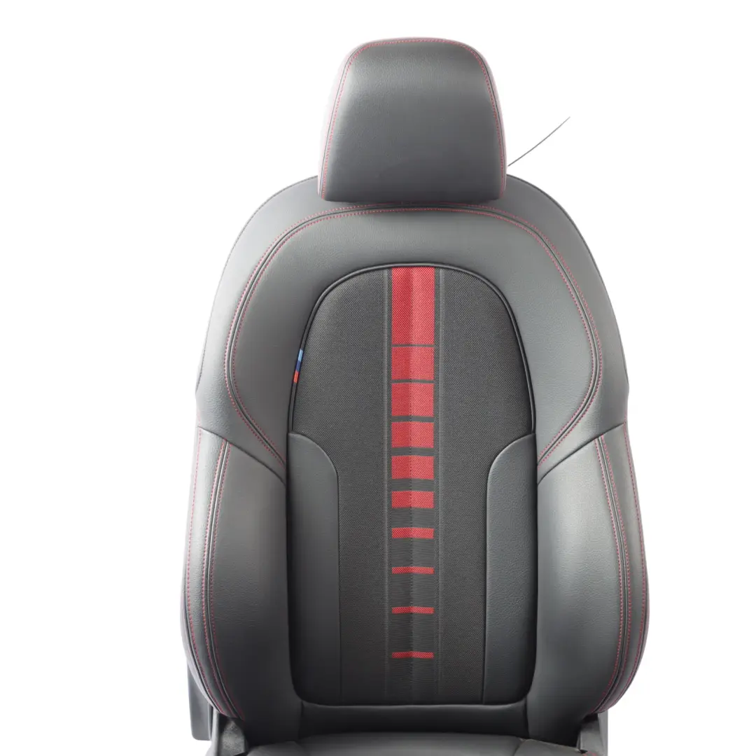 BMW F40 Front Sport Seat Heated Right O/S Leather Cloth Sensatec Black Acent Red - SKU 9893792-1 - Part number 9893792