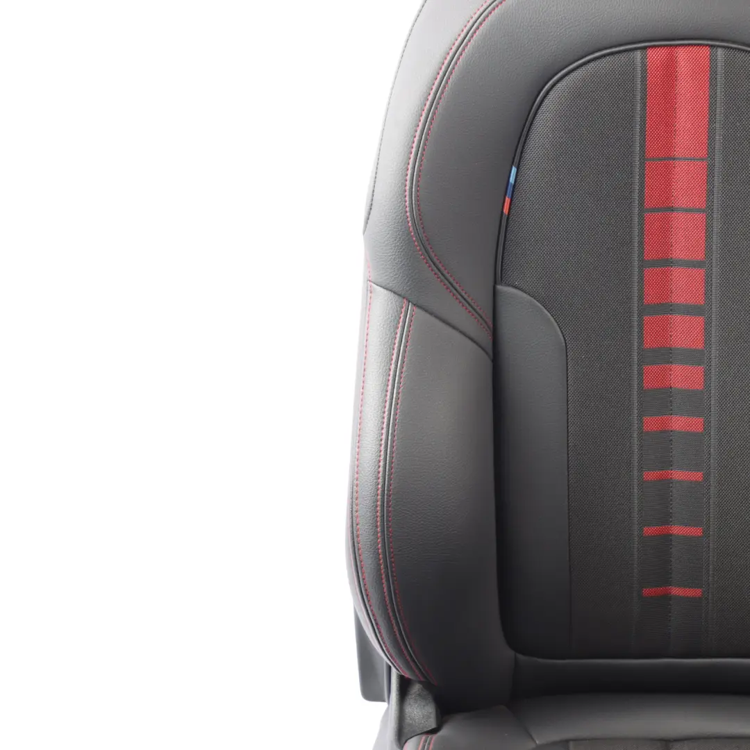 BMW F40 Front Sport Seat Heated Right O/S Leather Cloth Sensatec Black Acent Red - SKU 9893792-1 - Part number 9893792