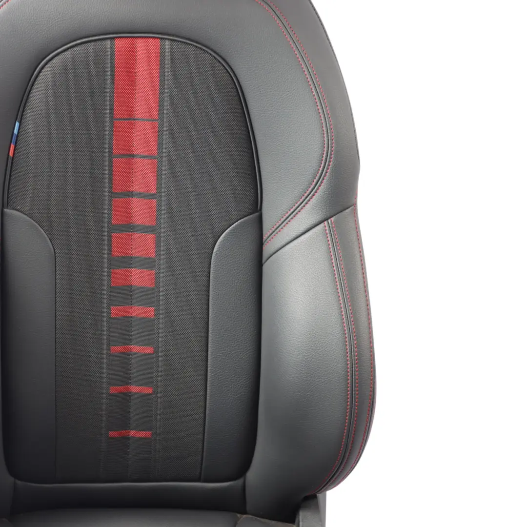 Front Sport Seat Heated Right O/S Leather Cloth Sensatec Black Acent Red to BMW F40 with Part number 9893792 BMW F40 Front Sport Seat Heated Right O/S Leather Cloth Sensatec Black Acent Red - SKU 9893792-1 - Part number 9893792