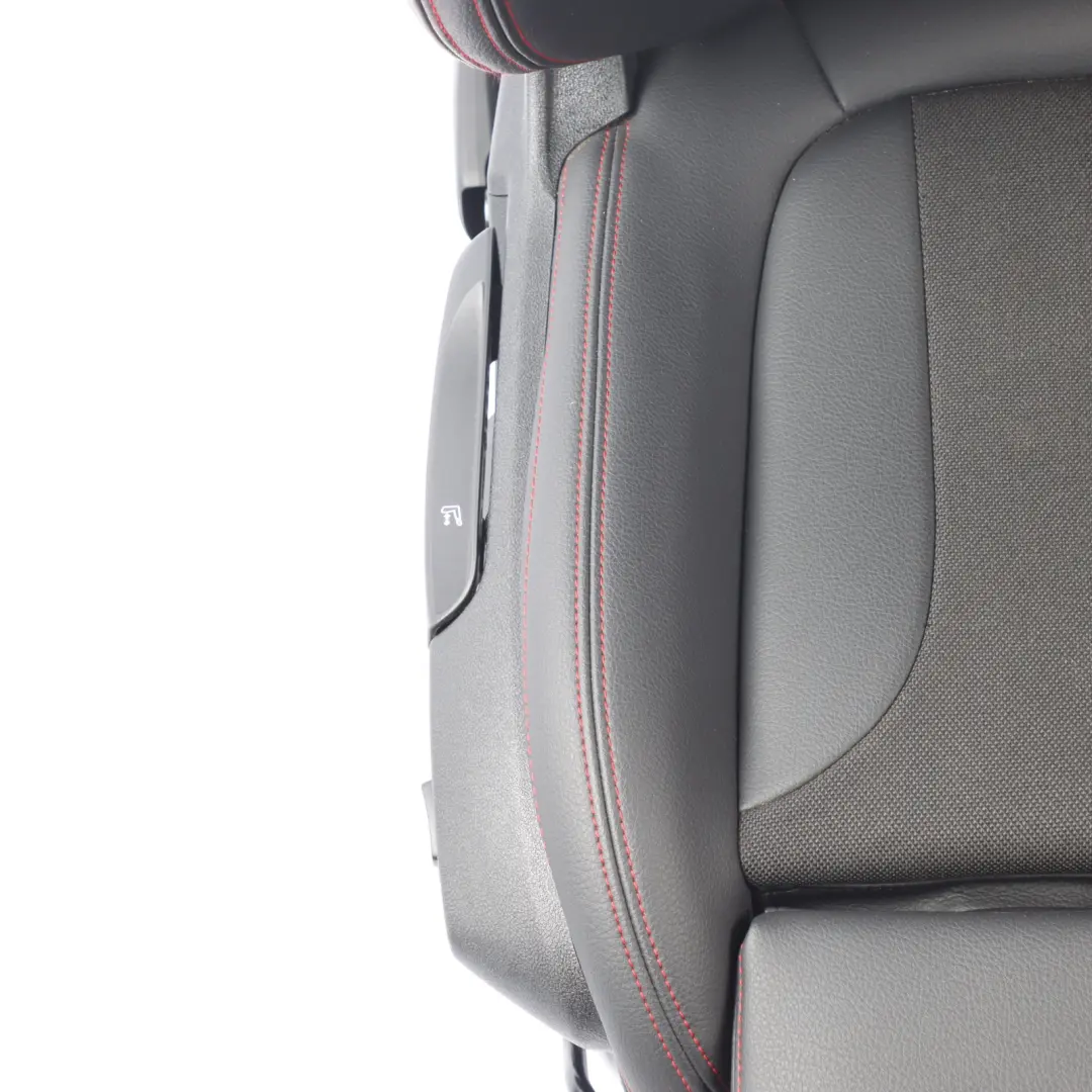 Front Sport Seat Heated Right O/S Leather Cloth Sensatec Black Acent Red to BMW F40 with Part number 9893792 BMW F40 Front Sport Seat Heated Right O/S Leather Cloth Sensatec Black Acent Red - SKU 9893792-1 - Part number 9893792