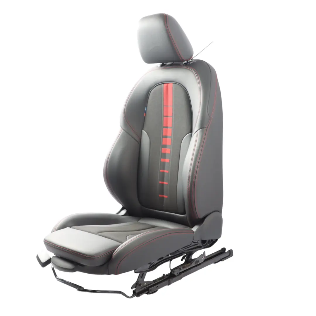 Front Sport Seat Heated Right O/S Leather Cloth Sensatec Black Acent Red to BMW F40 with Part number 9893792 BMW F40 Front Sport Seat Heated Right O/S Leather Cloth Sensatec Black Acent Red - SKU 9893792-1 - Part number 9893792