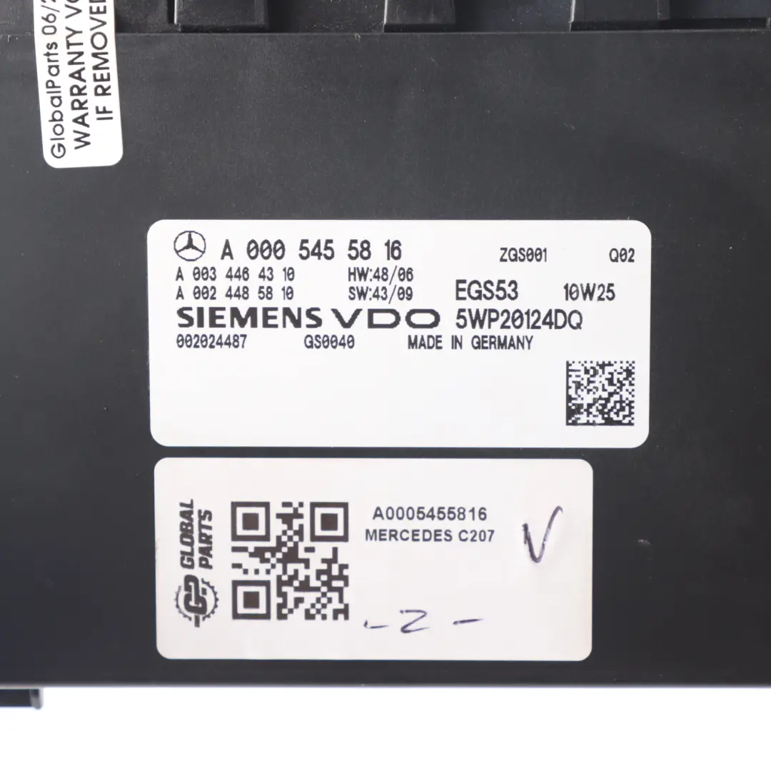 Gearbox Module Mercedes W207 W210 EGS3 Control Unit ECU to Automatic with Part number A0005455816 Automatic Gearbox Module Mercedes W207 W210 EGS3 Control Unit ECU - SKU A0005455816 - Part number A0005455816