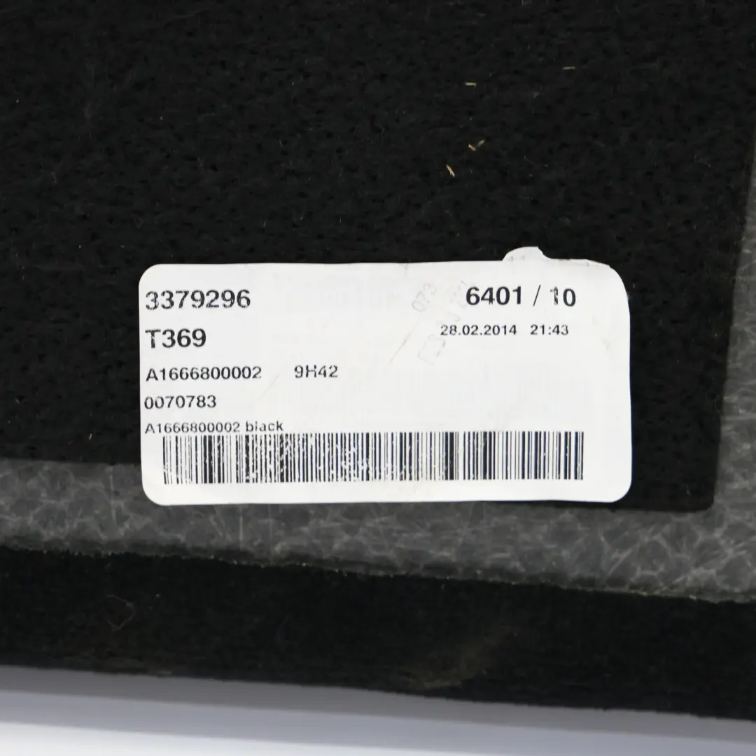 Alfombrilla De Maletero Negro para Mercedes ML W166 con número de pieza A1666800002 Mercedes ML W166 Alfombrilla De Maletero Negro - SKU A1666800002-1 - Número de pieza A1666800002