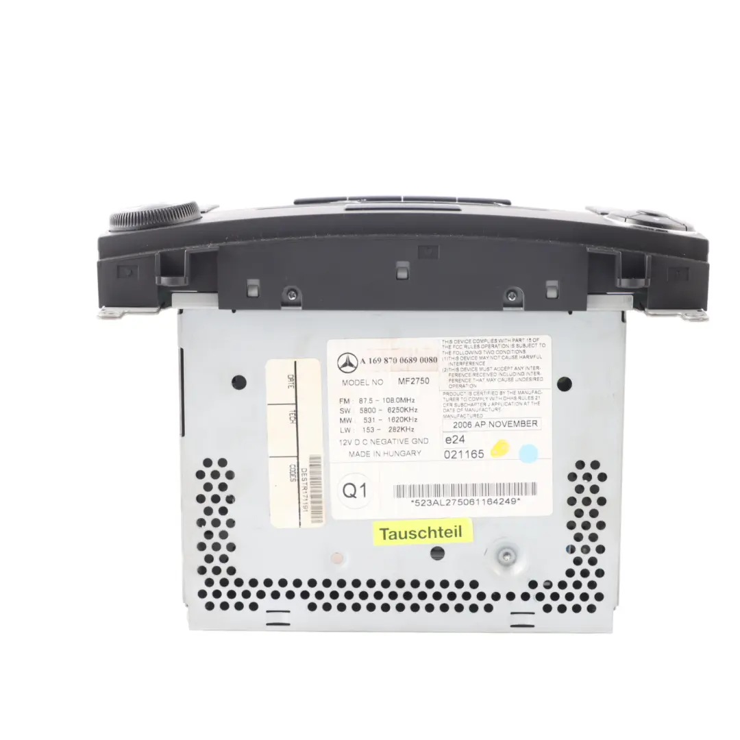 Head Unit CD Player Radio Stereo Audio Player to Mercedes W169 W245 with Part number A1698700689 Mercedes W169 W245 Head Unit CD Player Radio Stereo Audio Player - SKU A1698700689-1 - Part number A1698700689