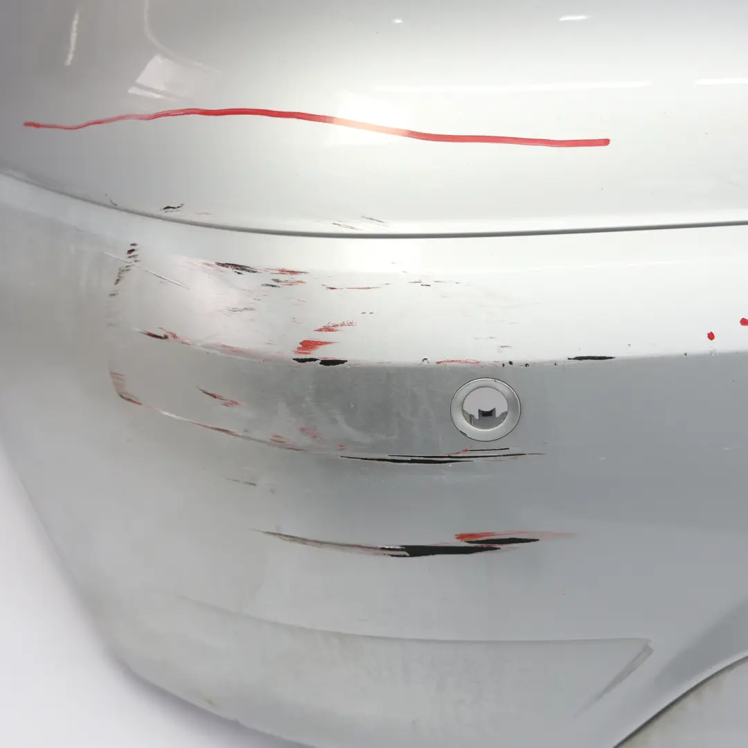 Bumper Trim Panel Parktronic Polar Silver Metallic - 761 to Mercedes W169 Rear with Part number A1698856625 Mercedes W169 Rear Bumper Trim Panel Parktronic Polar Silver Metallic - 761 - SKU A1698856625-PLS - Part number A1698856625