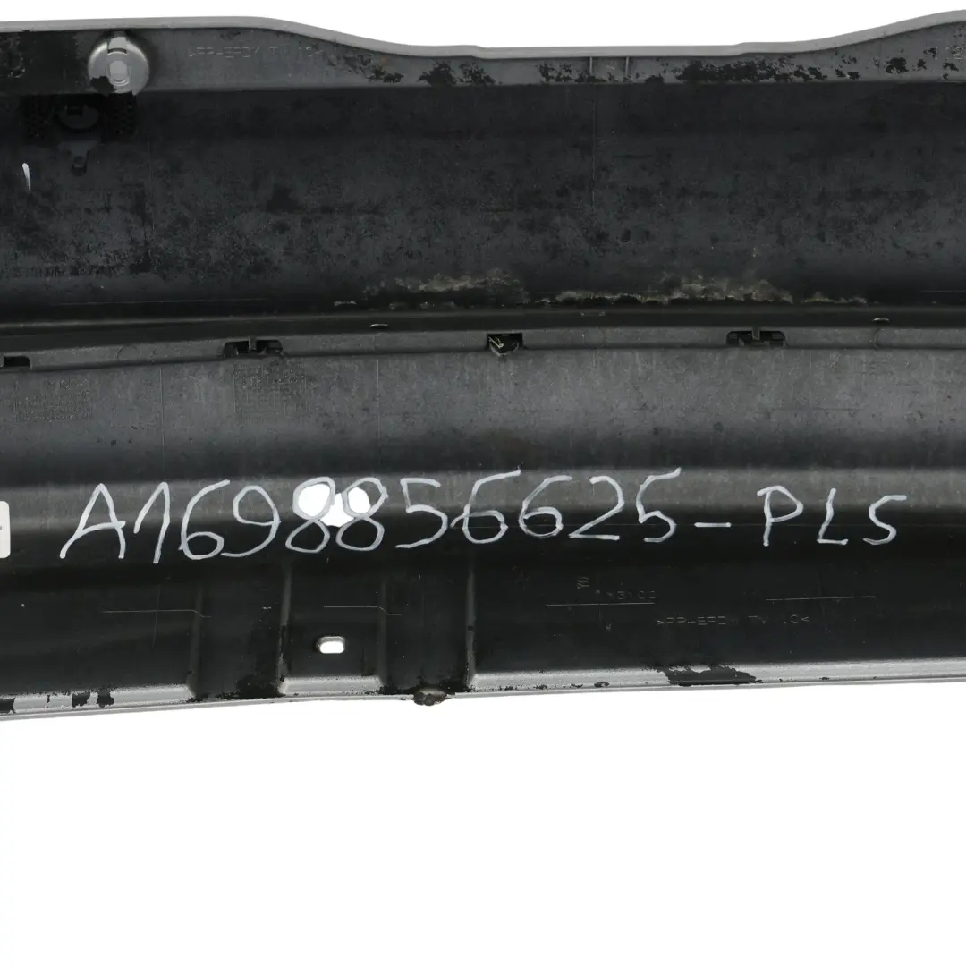 Bumper Trim Panel Parktronic Polar Silver Metallic - 761 to Mercedes W169 Rear with Part number A1698856625 Mercedes W169 Rear Bumper Trim Panel Parktronic Polar Silver Metallic - 761 - SKU A1698856625-PLS - Part number A1698856625