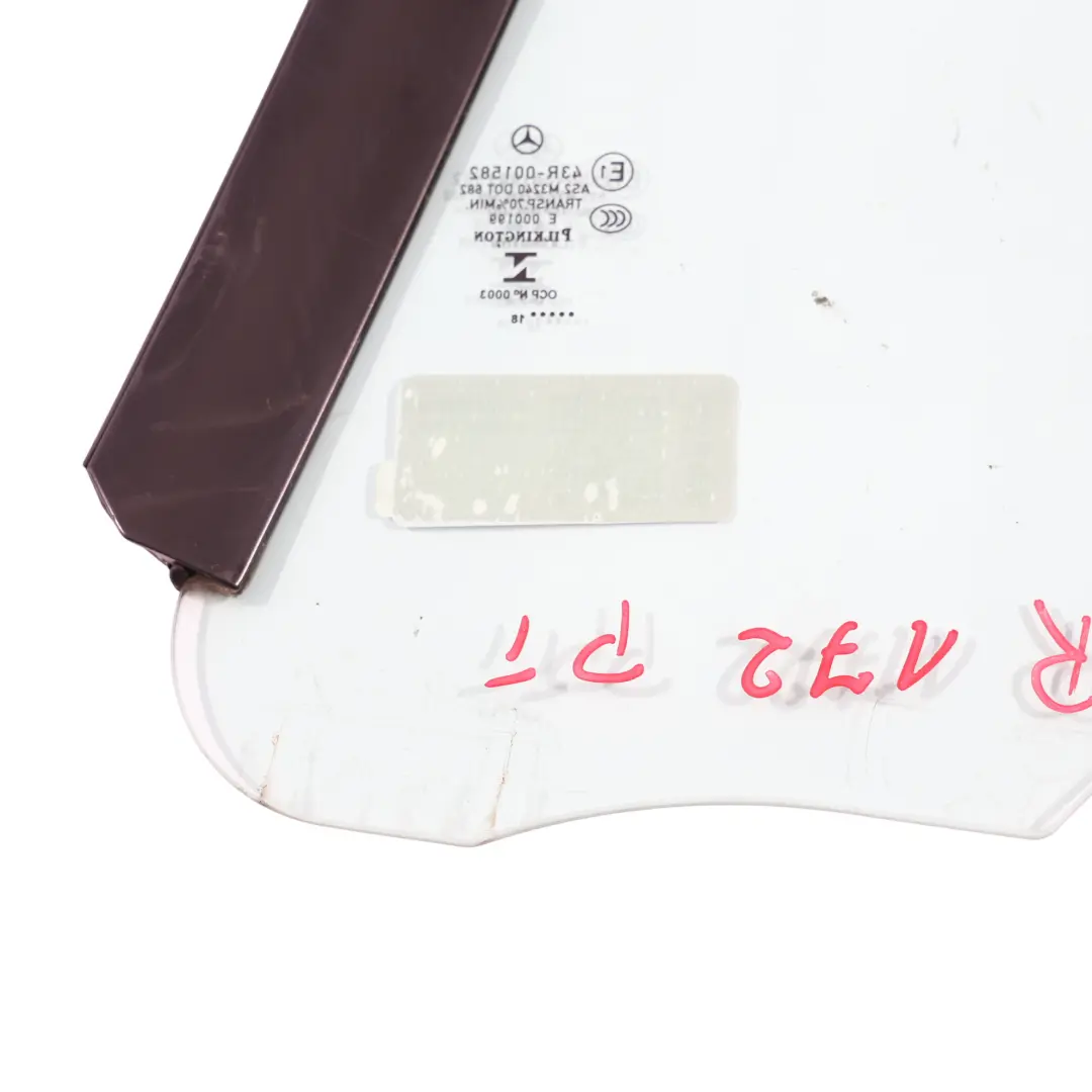 Mercedes R172 Side Window Rear Left N/S Fixed Triangle Glass AS2 - SKU A1726700200 - Part number A1726700200