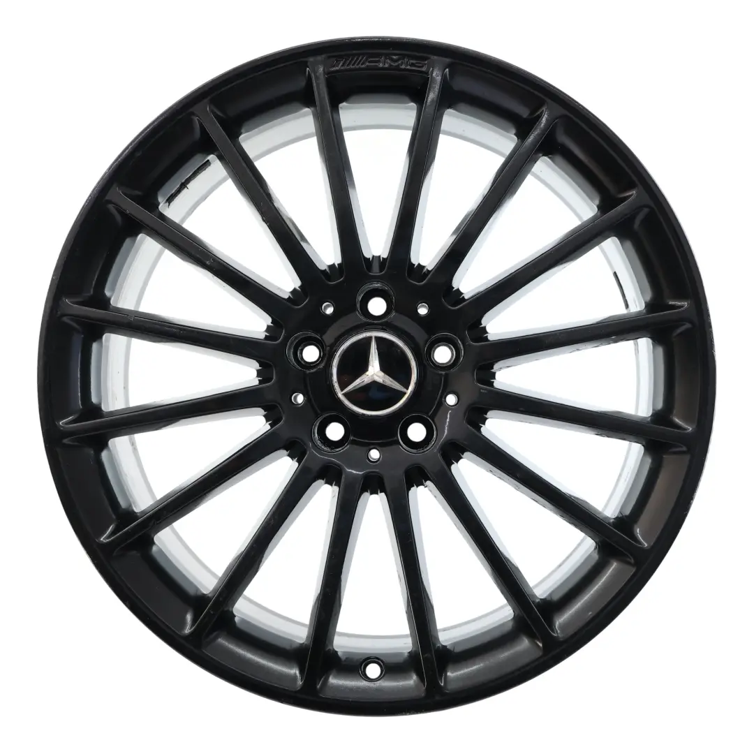 Alloy Rim 19" 16 Spoke ET:48 8J to Mercedes C117 W176 AMG Black Wheel with Part number A1764010502 Mercedes C117 W176 AMG Black Wheel Alloy Rim 19" 16 Spoke ET:48 8J - SKU A1764010502-1 - Part number A1764010502