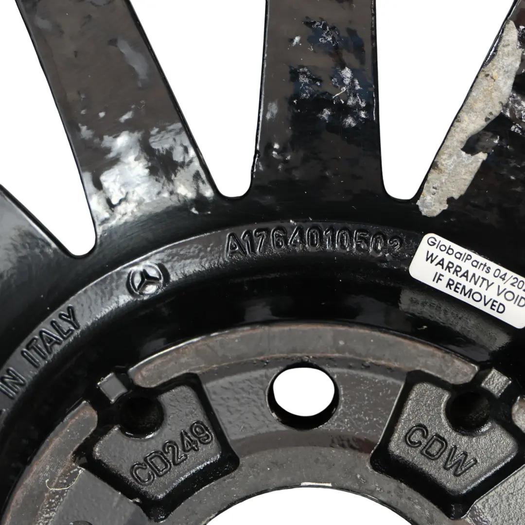 Alloy Rim 19" 16 Spoke ET:48 8J to Mercedes C117 W176 AMG Black Wheel with Part number A1764010502 Mercedes C117 W176 AMG Black Wheel Alloy Rim 19" 16 Spoke ET:48 8J - SKU A1764010502-1 - Part number A1764010502