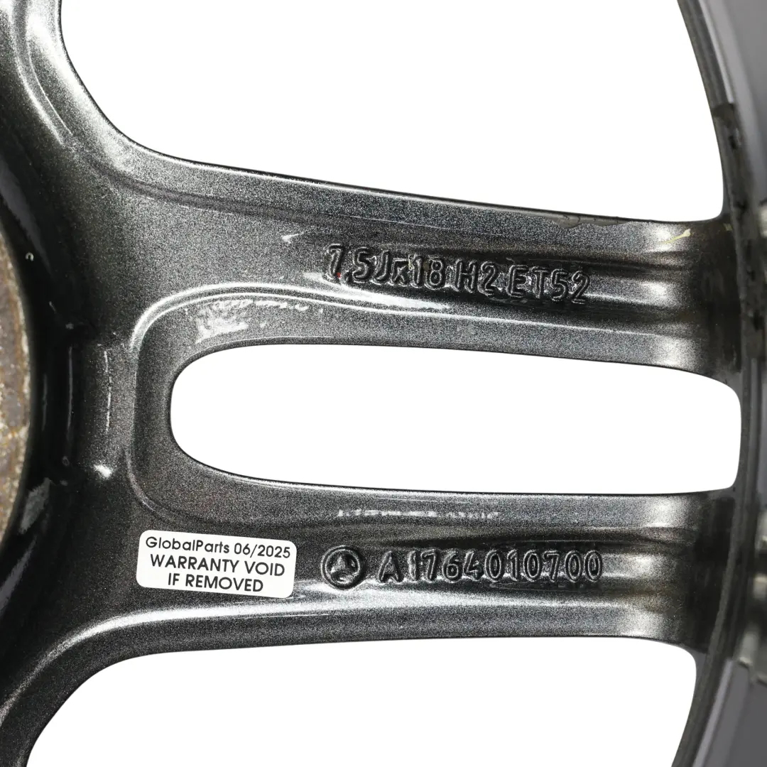 Alloy Wheel Rim AMG 18" ET:52 7,5J 5 Double Spoke to Mercedes W176 with Part number A1764010700 Mercedes W176 Alloy Wheel Rim AMG 18" ET:52 7,5J 5 Double Spoke - SKU A1764010700-3 - Part number A1764010700