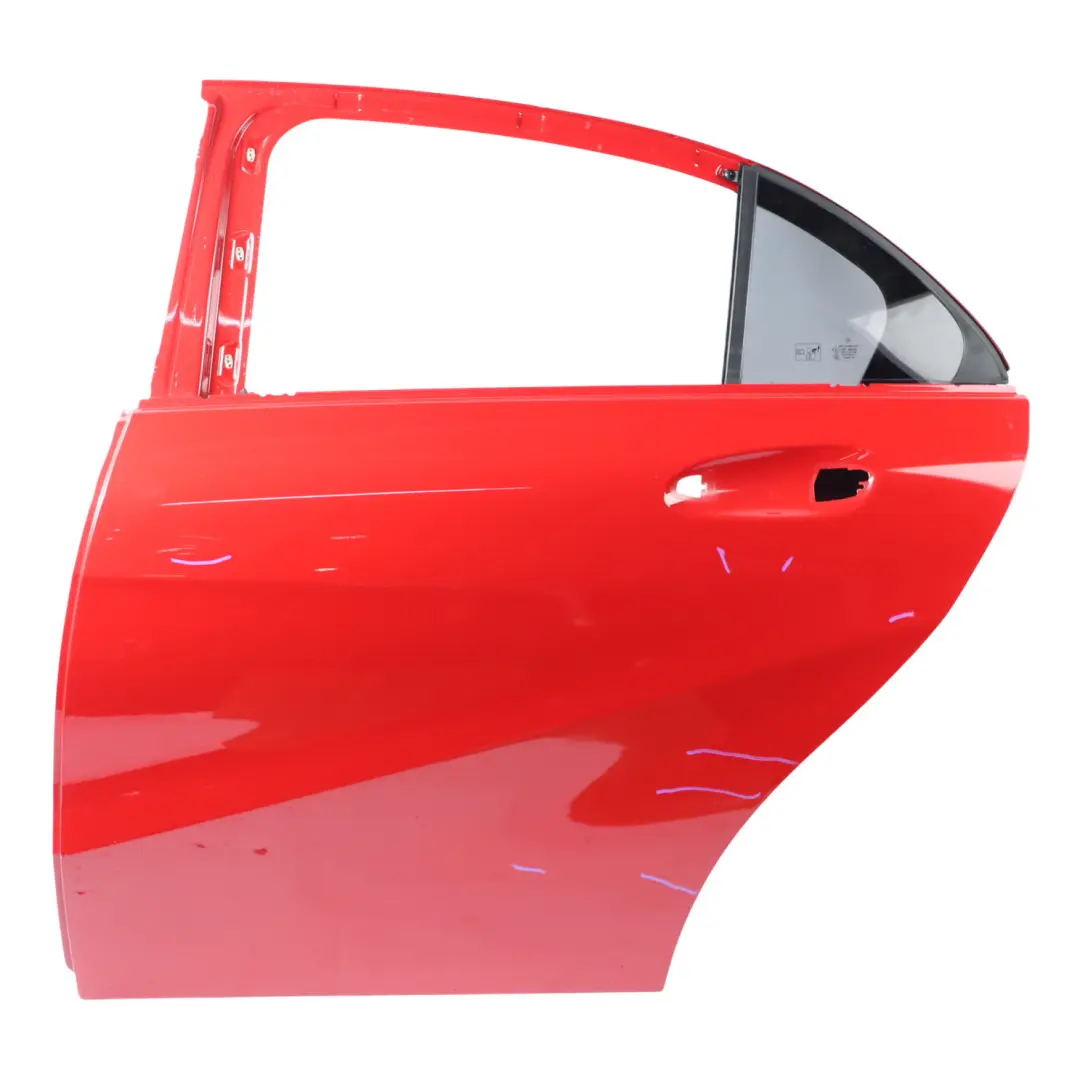 Door Rear Left N/S A-Class Jupiter Red - 589 to Mercedes W176 with Part number A1767300105 Mercedes W176 Door Rear Left N/S A-Class Jupiter Red - 589 - SKU A1767300105-JUR - Part number A1767300105
