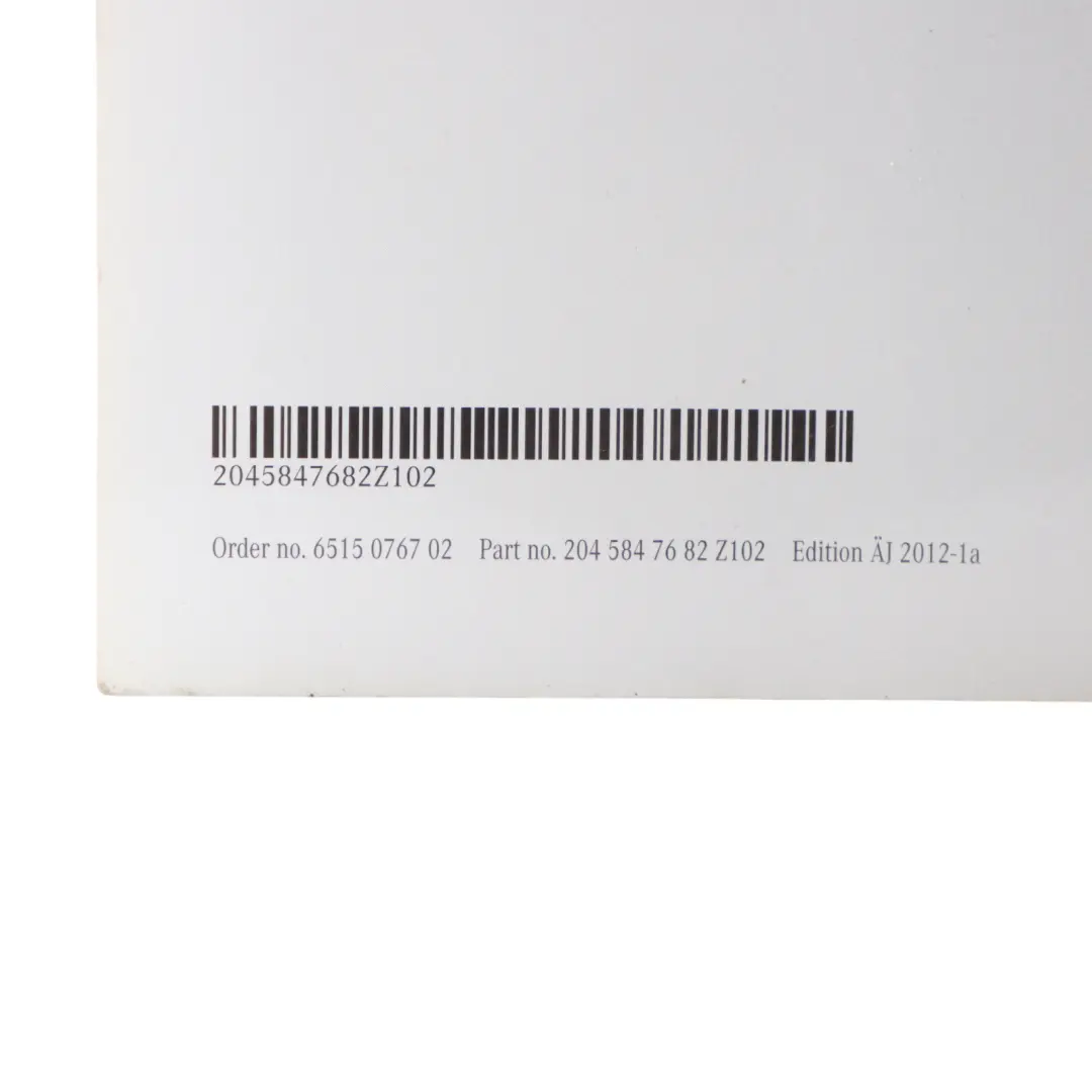 Mercedes W204 Owner's Handbook Instructions Booklet Pouch Case Wallet Set - SKU A2045843283 - Part number A2045843283
