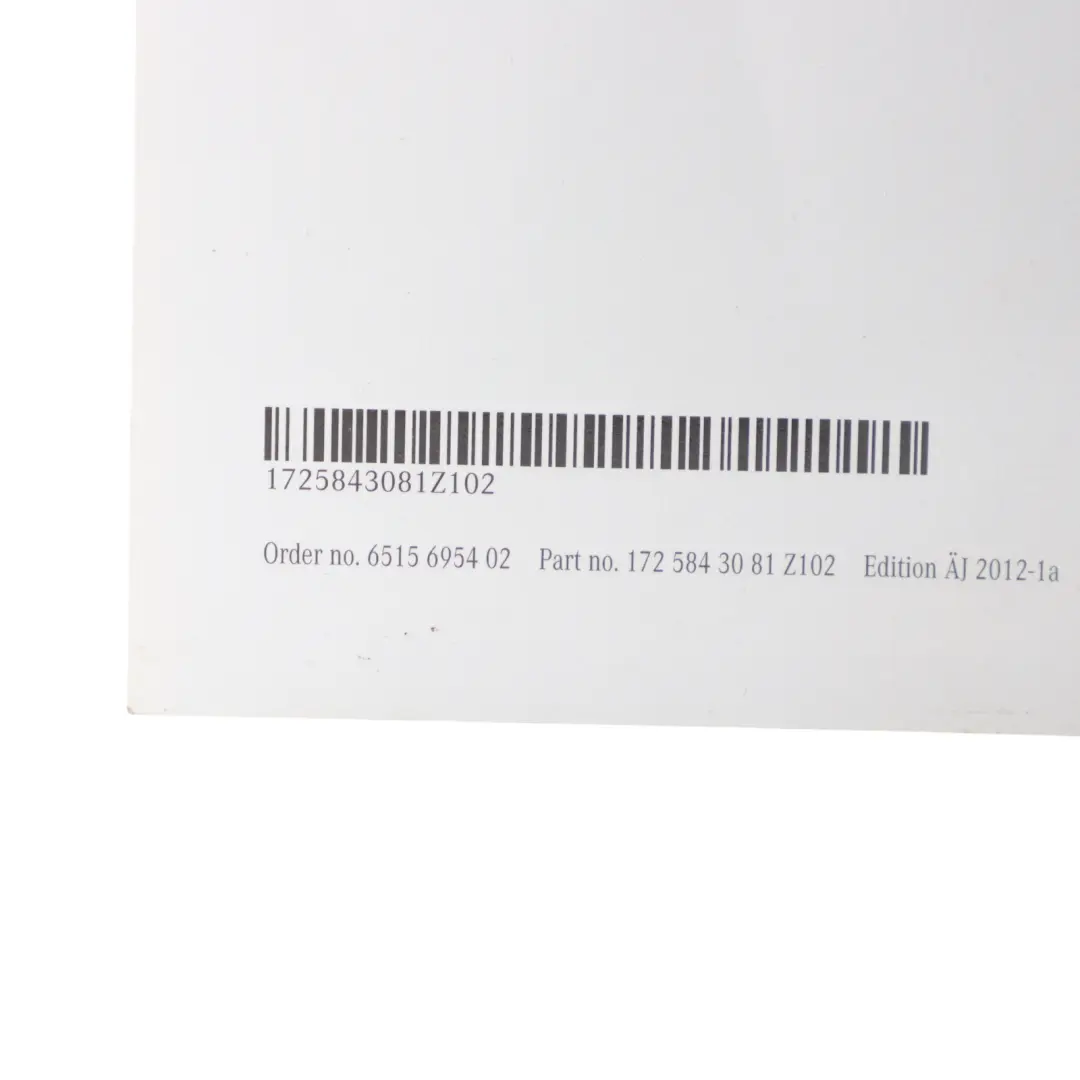 Mercedes W204 Owner's Handbook Instructions Booklet Pouch Case Wallet Set - SKU A2045843283 - Part number A2045843283