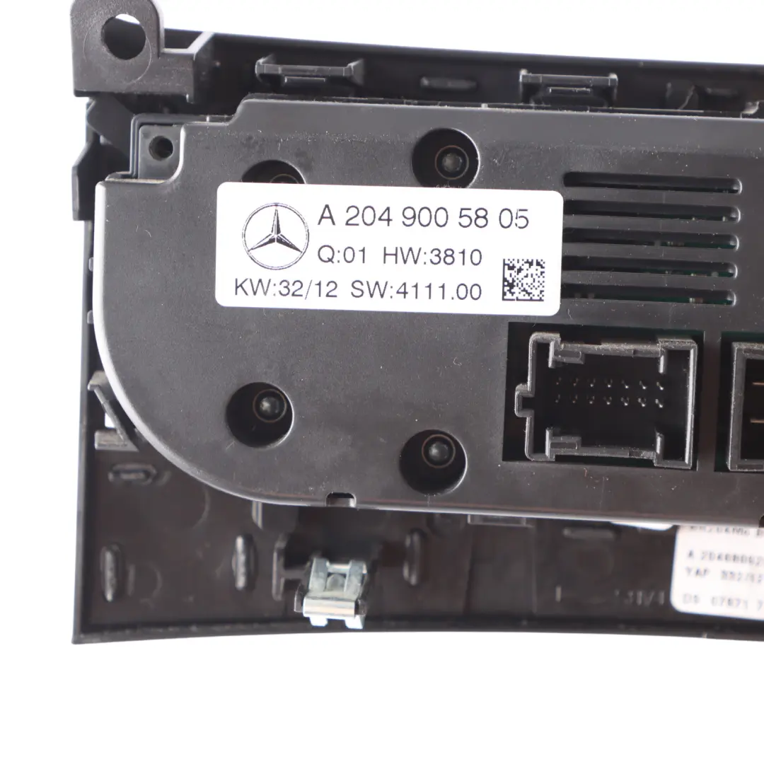 Con Panel Heater Climate Control Switch A/C Unit to Mercedes W204 Air with Part number A2049005805 Mercedes W204 Air Con Panel Heater Climate Control Switch A/C Unit - SKU A2049005805-2 - Part number A2049005805
