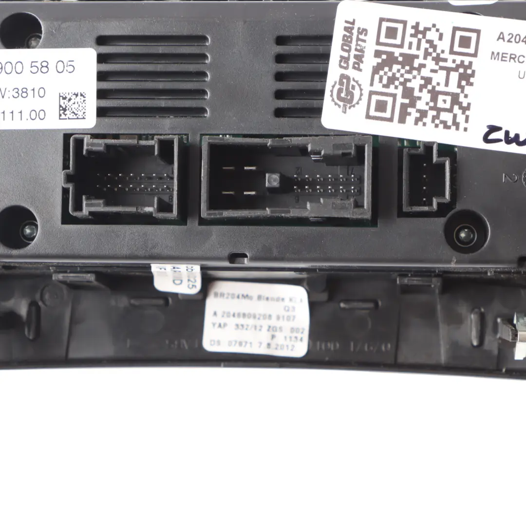 Air Panel Mercedes W204 Heizung Klimasteuerung Schalter Klimaanlage - SKU A2049005805-2 - Teilenummer A2049005805