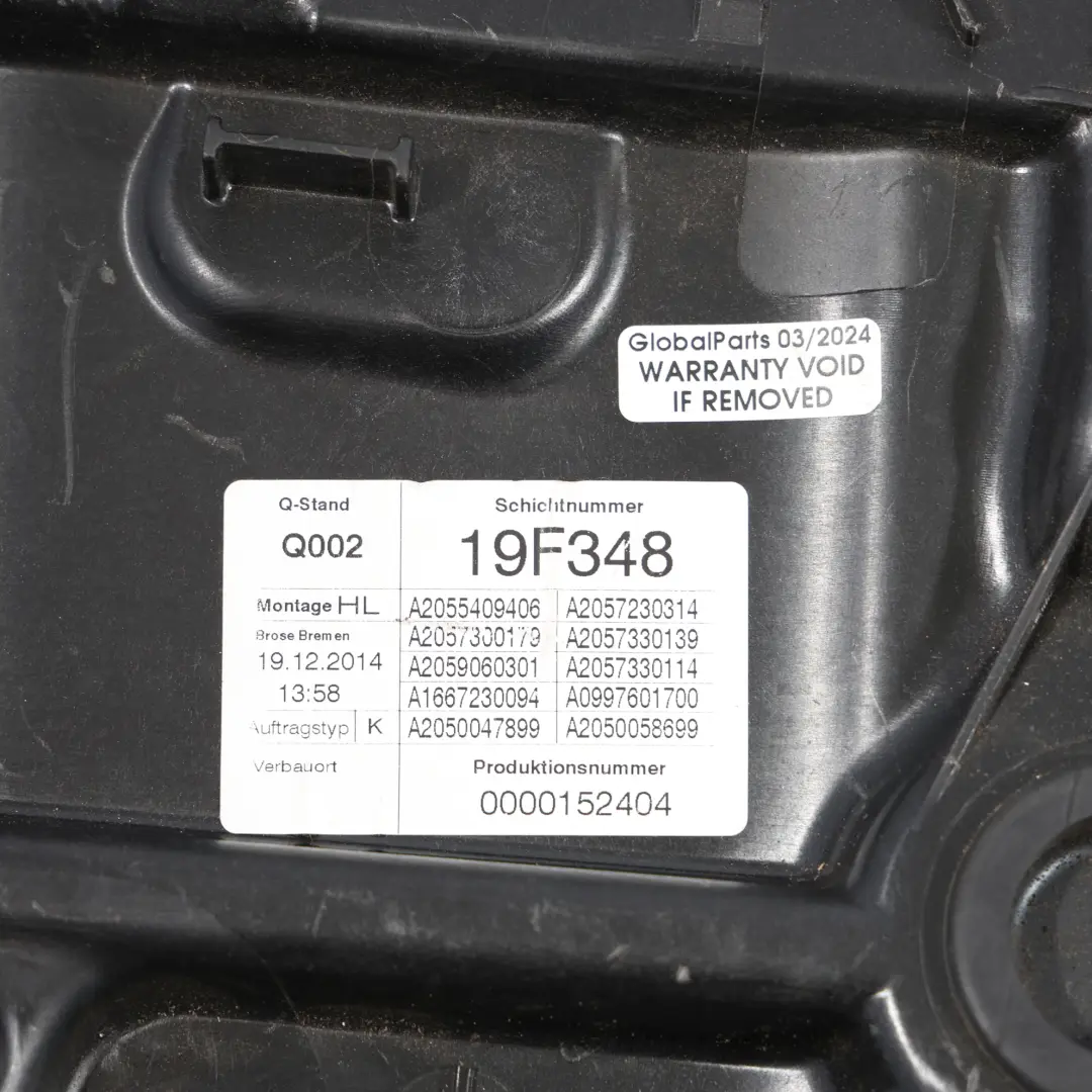 Pannello Alzacristalli Posteriore Sinistro per Mercedes W205 con numero di parte A2057307901 Mercedes W205 Pannello Alzacristalli Posteriore Sinistro - SKU A2057307901 - Numero di parte A2057307901