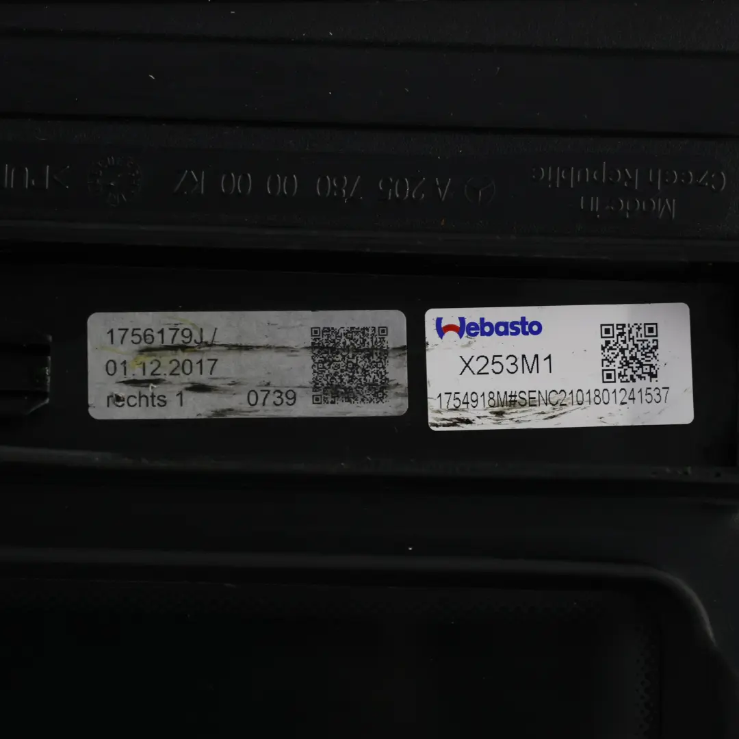 Panoramic Sunroof Sliding Roof Middle Window Glass Panel AS3 to Mercedes X253 with Part number A2057800000 Mercedes X253 Panoramic Sunroof Sliding Roof Middle Window Glass Panel AS3 - SKU A2057800000 - Part number A2057800000