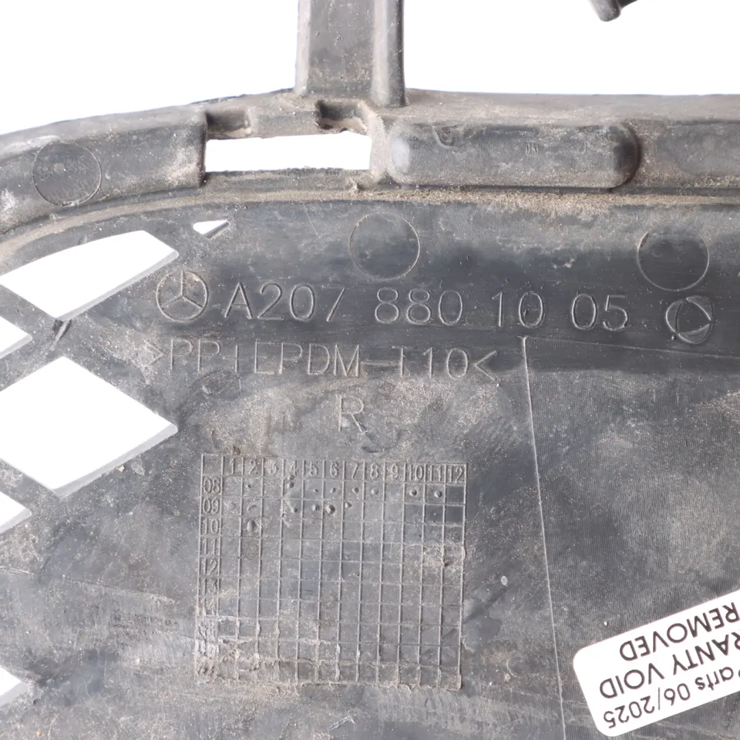 Front Bumper Fog Light Lamp Cover Trim Right O/S to Mercedes C207 with Part number A2078801005 Mercedes C207 Front Bumper Fog Light Lamp Cover Trim Right O/S - SKU A2078801005 - Part number A2078801005