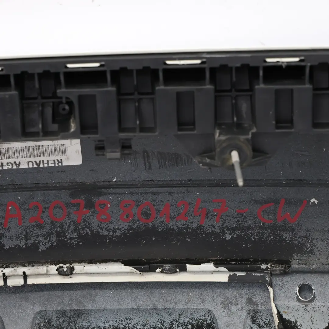 W207 Rear Bumper Trim Panel Covering Calcite White - 650 to Mercedes with Part number A2078801247 Mercedes W207 Rear Bumper Trim Panel Covering Calcite White - 650 - SKU A2078801247-CW - Part number A2078801247