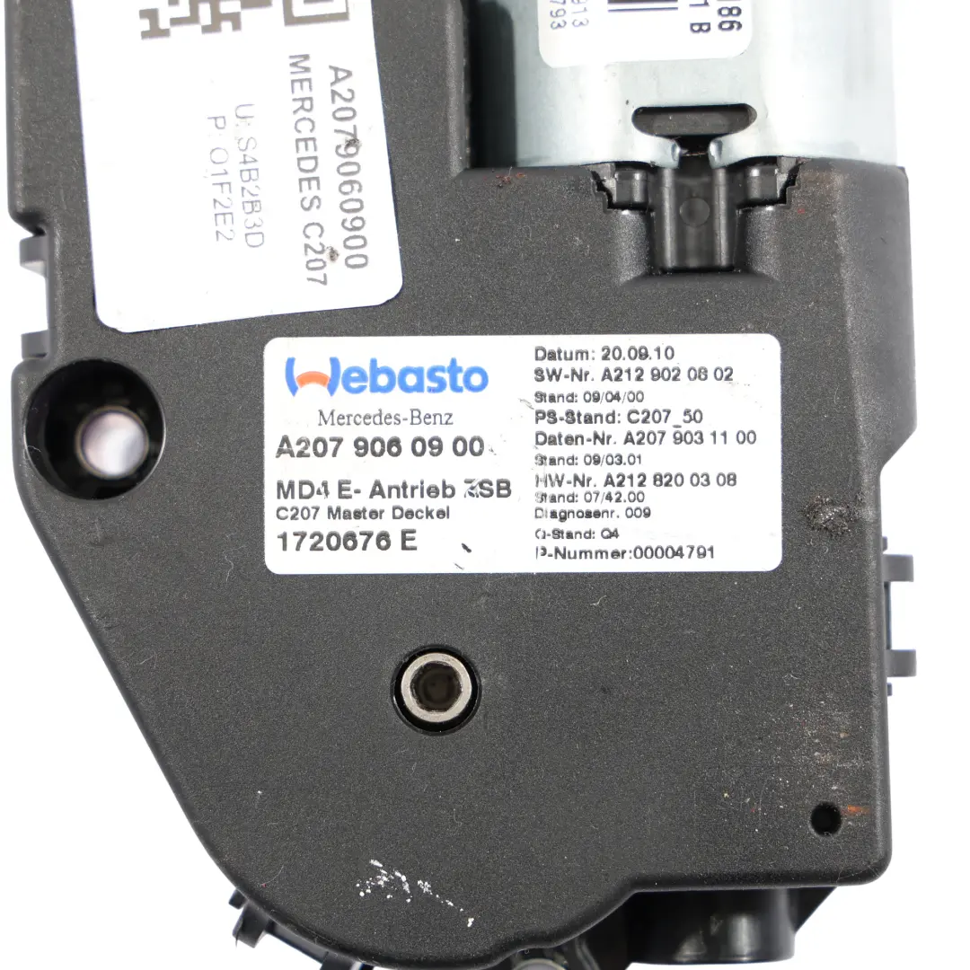 Sunroof Control Unit Mercedes C207 W212 Sun Roof Motor Drive to with Part number A2079060900 Sunroof Control Unit Mercedes C207 W212 Sun Roof Motor Drive - SKU A2079060900 - Part number A2079060900