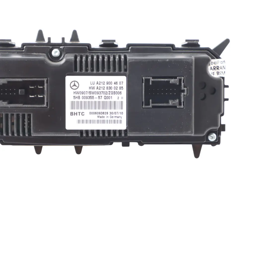 Conditioning Panel Automatic Heater Control A/C to Mercedes W212 Air with Part number A2129004607 Mercedes W212 Air Conditioning Panel Automatic Heater Control A/C - SKU A2129004607 - Part number A2129004607