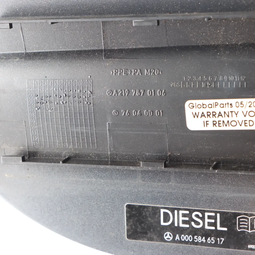 Filler Cap Flap Flint Grey Metallic - 368 to Mercedes CLS C219 Fuel with Part number A2197570106 Mercedes CLS C219 Fuel Filler Cap Flap Flint Grey Metallic - 368 - SKU A2197570106-FLG - Part number A2197570106