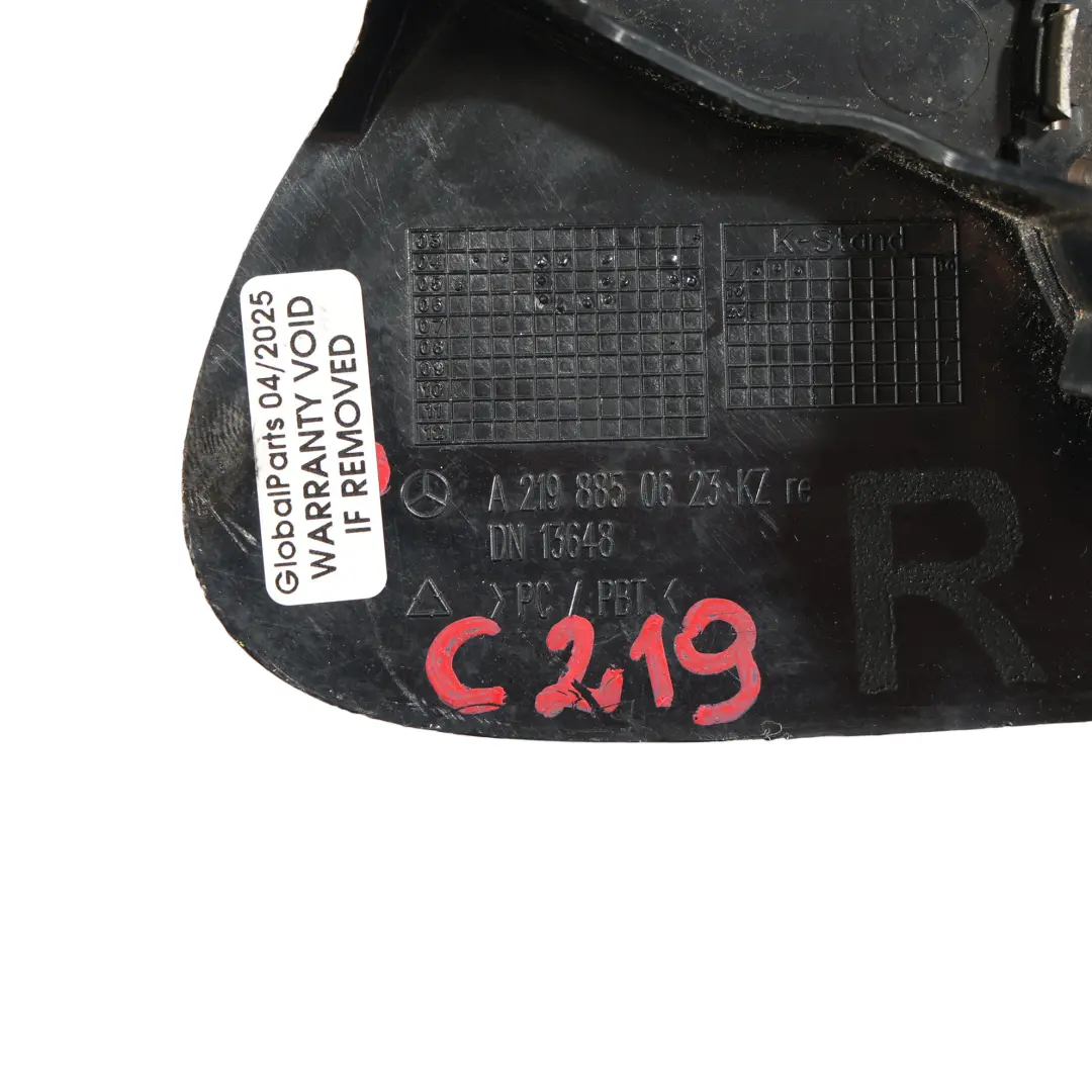 Front Bumper Fog Light Lamp Cover Grille Right O/S to Mercedes C219 with Part number A2198850623 Mercedes C219 Front Bumper Fog Light Lamp Cover Grille Right O/S - SKU A2198850623 - Part number A2198850623