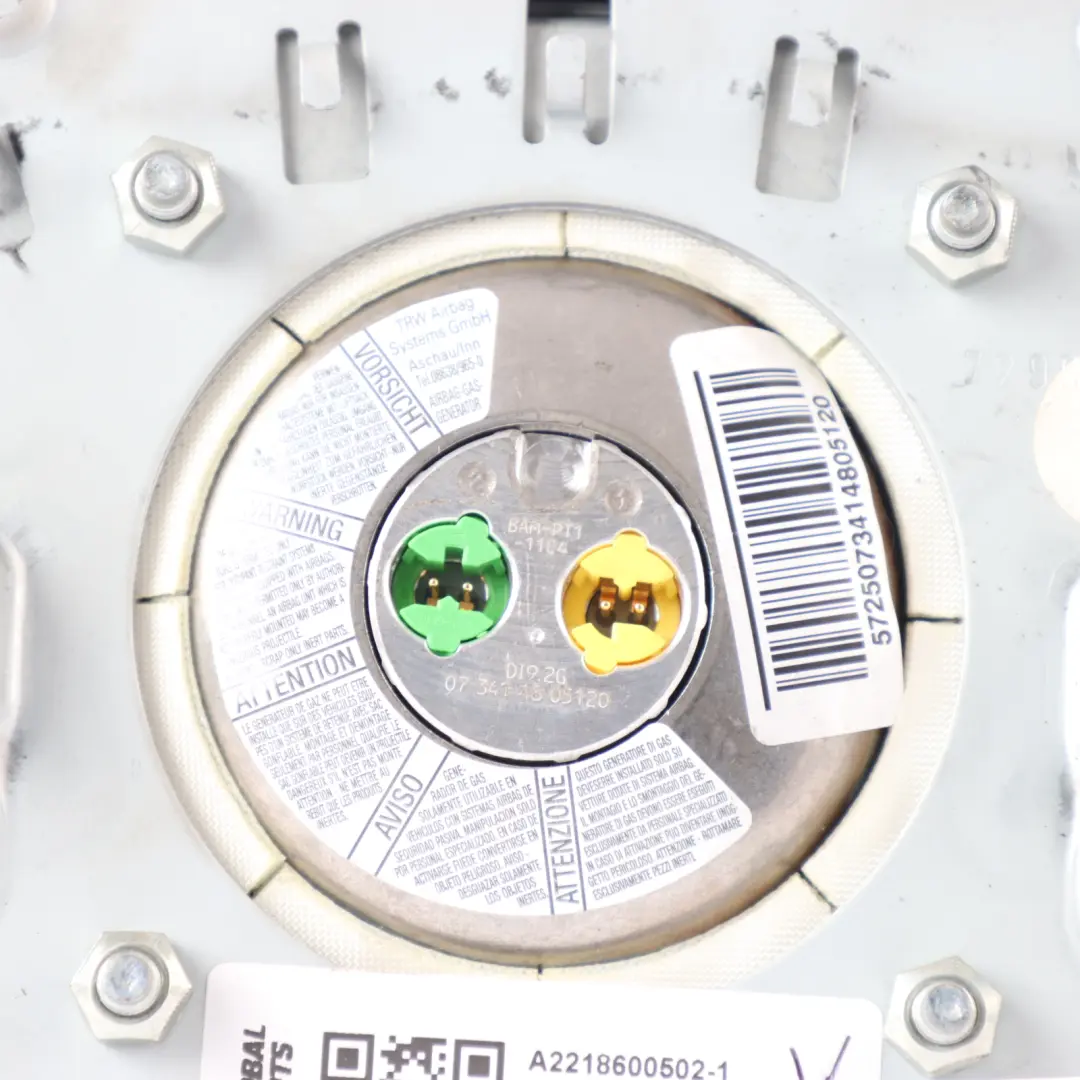 Mercedes W221 Volante Módulo de Aire Botones Cuero Negro - SKU A2218600502-1 - Número de pieza A2218600502